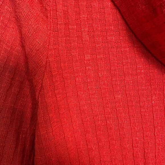 Anthropologie Maeve Ribbed Sweater Winterscape Peplum Cowl Neck Orange Medium - Picture 4 of 8